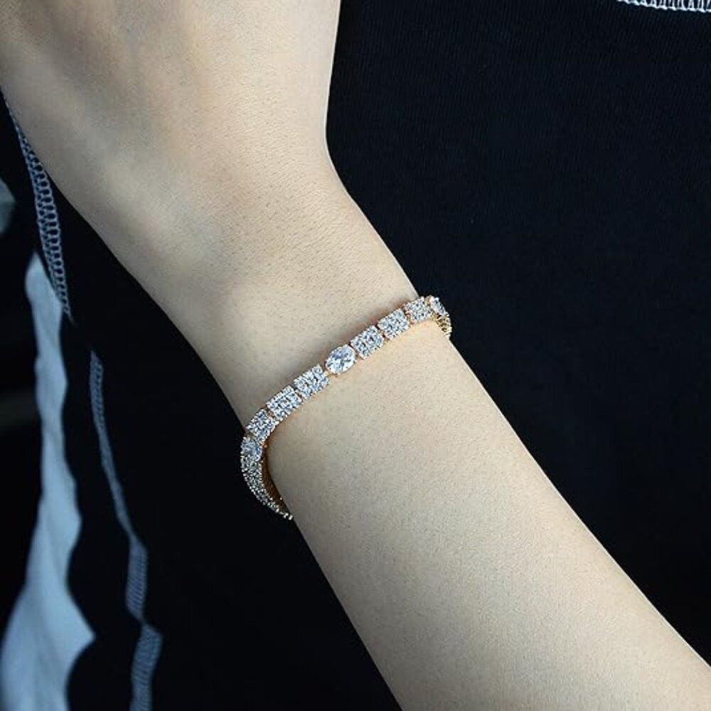 Neiman Marcus 18k Gold Plated CZ Eternal Bracelet